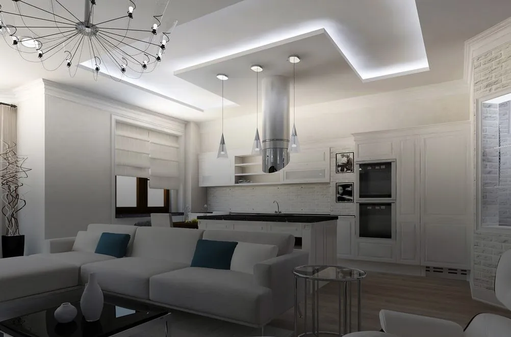 Multi-level ceiling with LED illumination